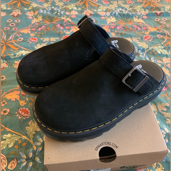 Dr. Martens Shoes - Dr. Martens Zebzag Suede Slingback Mules